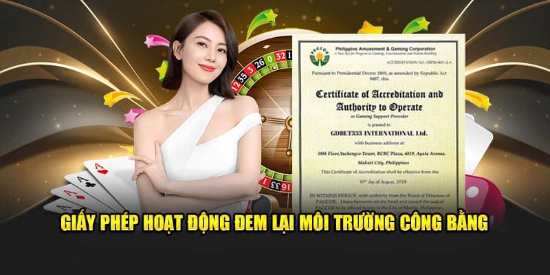 Lợi ích của giấy phép hoạt động 33win đối với người chơi